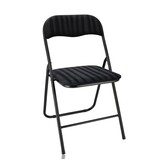 Discountershop Klapstoel met fluwelen zitting - Zwart - 44 cm Discountershop Klapstoel met fluwelen zitting - Zwart - 44 cm