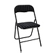 Discountershop Klapstoel met fluwelen zitting - Zwart - 44 cm zithoogte - Metalen frame - Opvouwbare eetkamerstoel met beklede rugleuning