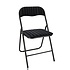 Folding Chair with Velvet Seat - Black - 44 cm