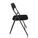 Discountershop Folding Chair with Velvet Seat - Black - 44 cm Seat Height - Metal Frame - Foldable Dining Chair with Upholstered Backrest