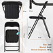 Discountershop Folding Chair with Velvet Seat - Black - 44 cm Seat Height - Metal Frame - Foldable Dining Chair with Upholstered Backrest