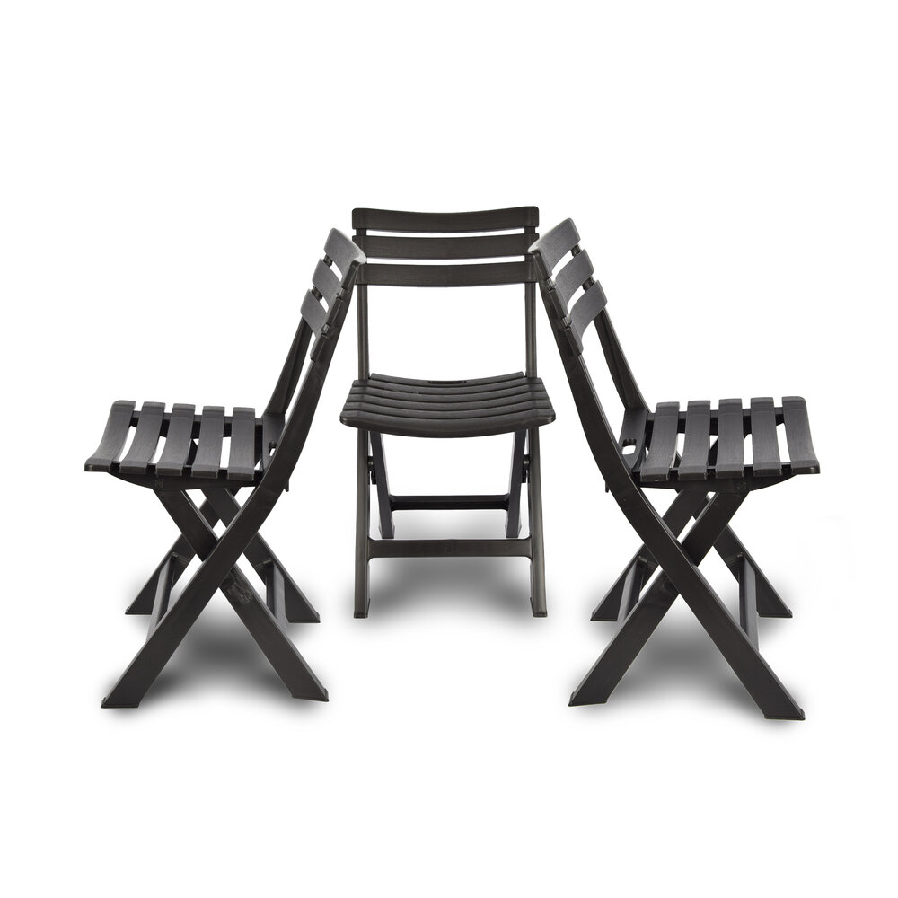 Discountershop Folding chair | Foldable chair | Camping chair | Garden chair | Black | Plastic | Sustainable | Comfortable | For indoors and outdoors | 44cm x 41cm x 78cm | Water resistant