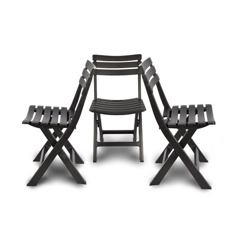 Discountershop Folding chair | Foldable chair | Camping chair | Garden chair | Black | Plastic | Sustainable | Comfortable | For indoors and outdoors | 44cm x 41cm x 78cm | Water resistant