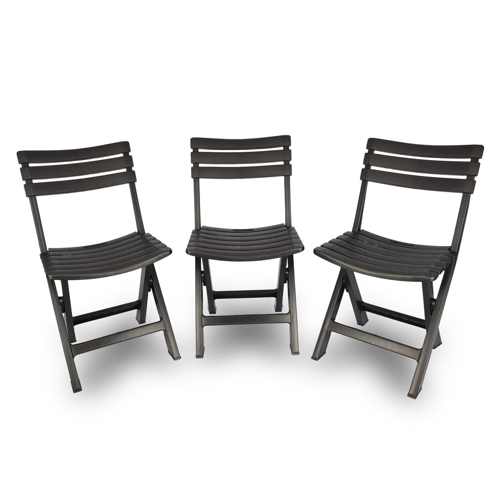 Discountershop Klapstoel | Opvouwbare stoel | Campingstoel | Tuinstoel | Zwart | Kunststof | Duurzaam | Comfortabel | Voor binnen en buiten | 44cm x 41cm x 78cm | Waterbestendig