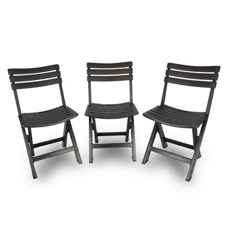Discountershop Folding chair | Foldable chair | Camping chair | Garden chair | Black | Plastic | Sustainable | Comfortable | For indoors and outdoors | 44cm x 41cm x 78cm | Water resistant