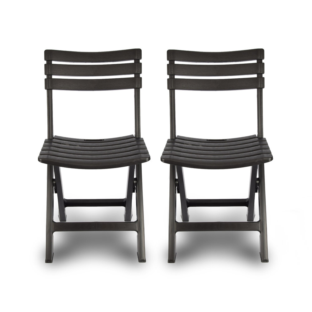 Discountershop Klapstoel | Opvouwbare stoel | Campingstoel | Tuinstoel | Zwart | Kunststof | Duurzaam | Comfortabel | Voor binnen en buiten | 44cm x 41cm x 78cm | Waterbestendig
