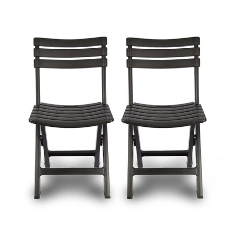 Discountershop Klapstoel | Opvouwbare stoel | Campingstoel | Tuinstoel | Zwart | Kunststof | Duurzaam | Comfortabel | Voor binnen en buiten | 44cm x 41cm x 78cm | Waterbestendig