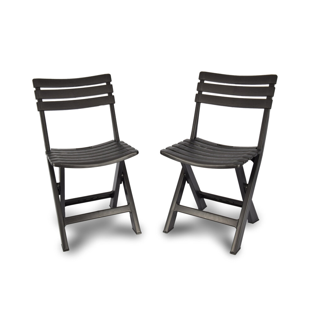 Discountershop Folding chair | Foldable chair | Camping chair | Garden chair | Black | Plastic | Sustainable | Comfortable | For indoors and outdoors | 44cm x 41cm x 78cm | Water resistant