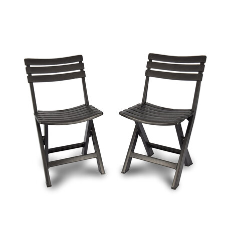 Discountershop Klapstoel | Opvouwbare stoel | Campingstoel | Tuinstoel | Zwart | Kunststof | Duurzaam | Comfortabel | Voor binnen en buiten | 44cm x 41cm x 78cm | Waterbestendig