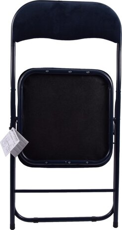 Discountershop Folding chair- Folding chair velvet seat and back covered - chair - table chair - folding chair - dark blue - chair - table chair - folding chair - Velvet folding chair - Luxury folding chair - With cushions - Chair - Chairs - Folding chairs - Chair - Pre