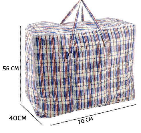 Discountershop Opbergtas met Rits 150L voor Kleding en Verhuizen – Grote Big Shopper XL voor Beddengoed, Camping, Caravan en Boodschappen