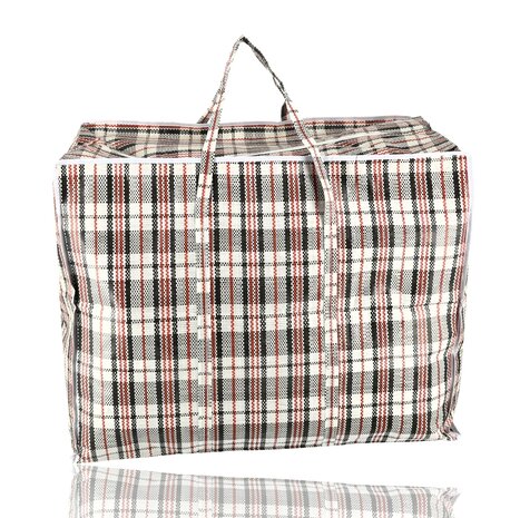 Discountershop Opbergtas met Rits 150L Zwart-Rood-Wit – Grote Big Shopper XXL voor Verhuizen, Beddengoed, Wasgoed, Camping en Boodschappen Discountershop Opbergtas met Rits 150L Zwart-Rood-Wit – Grote Big Shopper XXL voor Verhuizen, Beddengoed, Wasgoed, Camping en Boodschappen