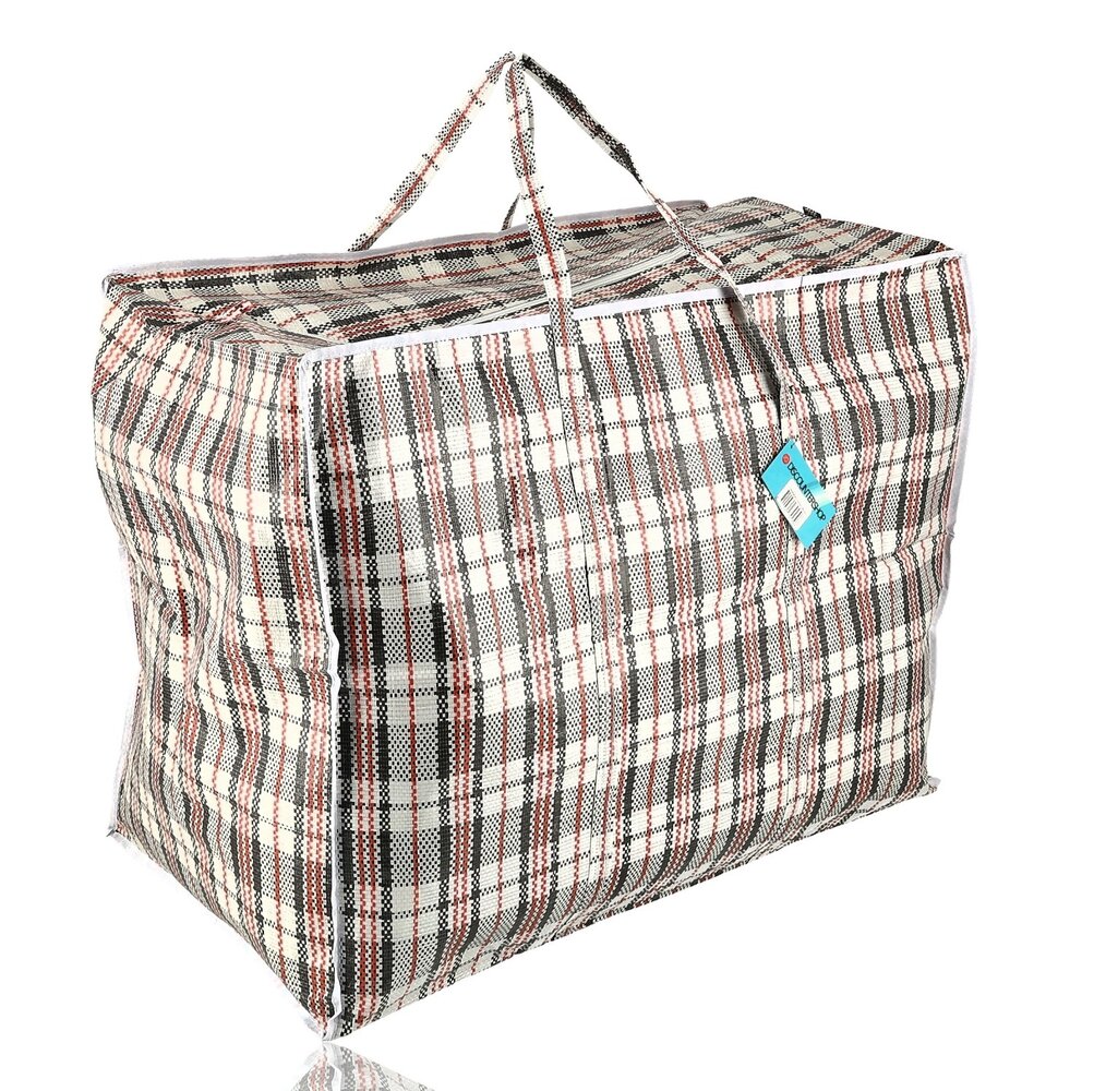 Discountershop Zippered Storage Bag 150L Black-Red-White – Large XXL Shopper for Moving, Bedding, Laundry, Camping and Groceries Discountershop Zippered Storage Bag 150L Black-Red-White – Large XXL Shopper for Moving, Bedding, Laundry, Camping and Groceries