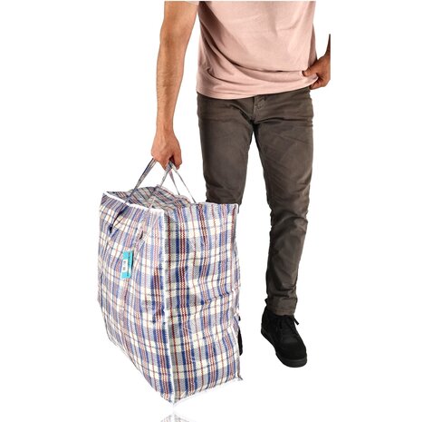 Discountershop Zippered Storage Bag 90L for Clothes and Bedding – Blue, White and Red Big Shopper for Laundry, Moving, Camping and Groceries Discountershop Zippered Storage Bag 90L for Clothes and Bedding – Blue, White and Red Big Shopper for Laundry, Moving, Camping and Groceries