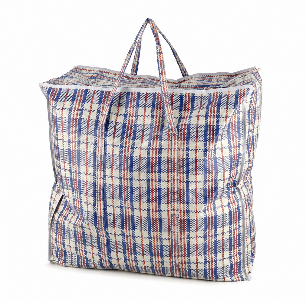 Discountershop Zippered Storage Bag 90L for Clothes and Bedding – Blue, White and Red Big Shopper for Laundry, Moving, Camping and Groceries Discountershop Zippered Storage Bag 90L for Clothes and Bedding – Blue, White and Red Big Shopper for Laundry, Moving, Camping and Groceries