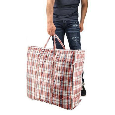 Discountershop Zippered Storage Bag 90L Red-White-Blue – Wide Big Shopper for Clothes, Laundry, Moving, Holidays and Bulky Groceries Discountershop Zippered Storage Bag 90L Red-White-Blue – Wide Big Shopper for Clothes, Laundry, Moving, Holidays and Bulky Groceries