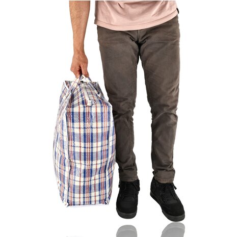 Discountershop Opbergtas met Rits 45L Blauw-Wit-Rood – Compacte Big Shopper voor Wasgoed, Beddengoed, Reizen, Boodschappen en Verhuizen Discountershop Opbergtas met Rits 45L Blauw-Wit-Rood – Compacte Big Shopper voor Wasgoed, Beddengoed, Reizen, Boodschappen en Verhuizen