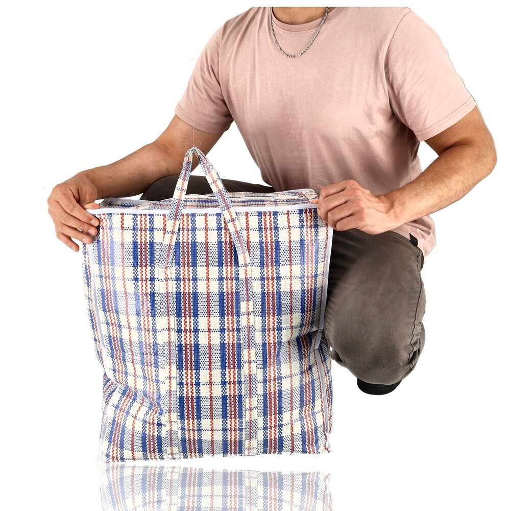Discountershop Opbergtas met Rits 45L Blauw-Wit-Rood – Compacte Big Shopper voor Wasgoed, Beddengoed, Reizen, Boodschappen en Verhuizen Discountershop Opbergtas met Rits 45L Blauw-Wit-Rood – Compacte Big Shopper voor Wasgoed, Beddengoed, Reizen, Boodschappen en Verhuizen