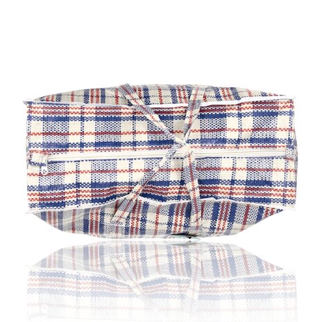 Discountershop 45L Zippered Storage Bag in Blue, White and Red – Compact Big Shopper for Laundry, Bedding, Travel, Groceries and Moving Discountershop 45L Zippered Storage Bag in Blue, White and Red – Compact Big Shopper for Laundry, Bedding, Travel, Groceries and Moving