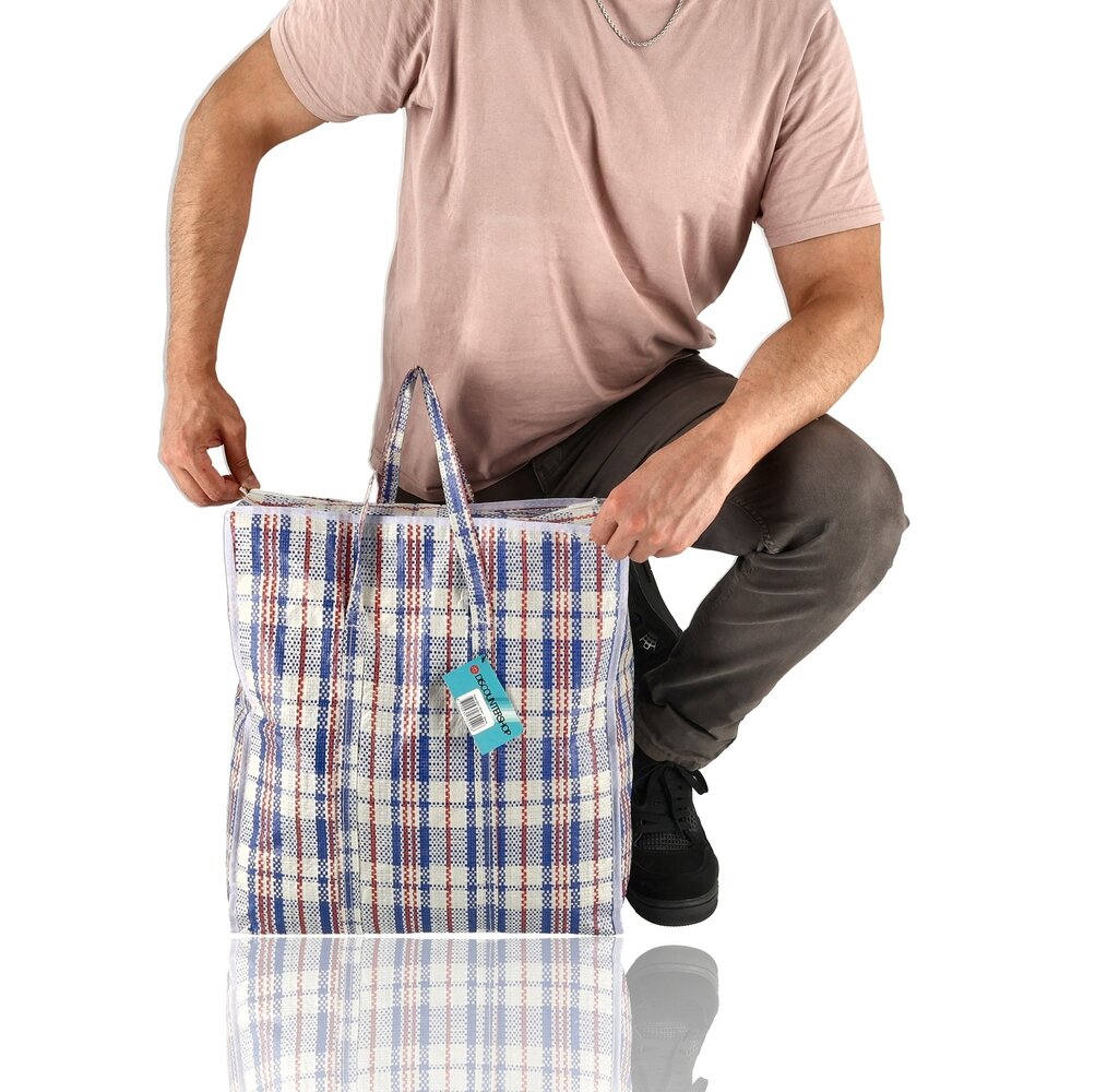 Discountershop Opbergtas met Rits 30L Blauw-Wit-Rood – Compacte Shopper voor Wasgoed, Kleding, Autospullen, Korte Reizen en Boodschappen Discountershop Opbergtas met Rits 30L Blauw-Wit-Rood – Compacte Shopper voor Wasgoed, Kleding, Autospullen, Korte Reizen en Boodschappen