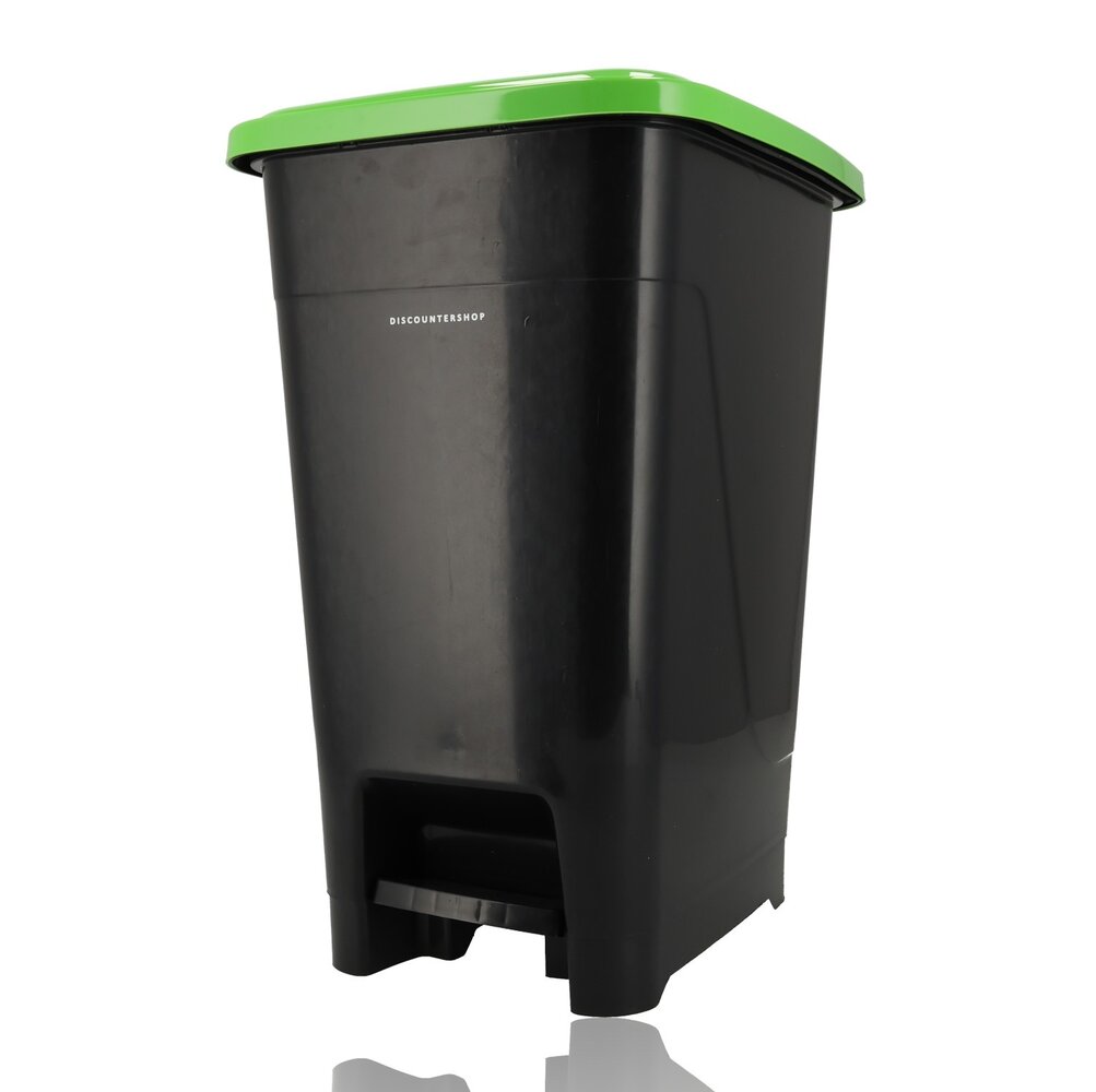 Discountershop Pedaalemmer 60 Liter Set van 3 voor Afvalscheiding – Zwarte Afvalbakken met Voetpedaal en Geel, Blauw en Groen Deksel voor Thuis