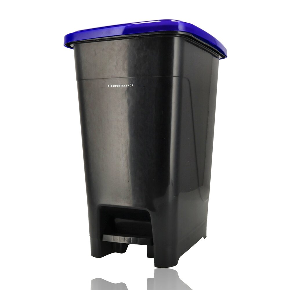 Discountershop Pedaalemmer 60 Liter Set van 3 voor Afvalscheiding – Zwarte Afvalbakken met Voetpedaal en Geel, Blauw en Groen Deksel voor Thuis