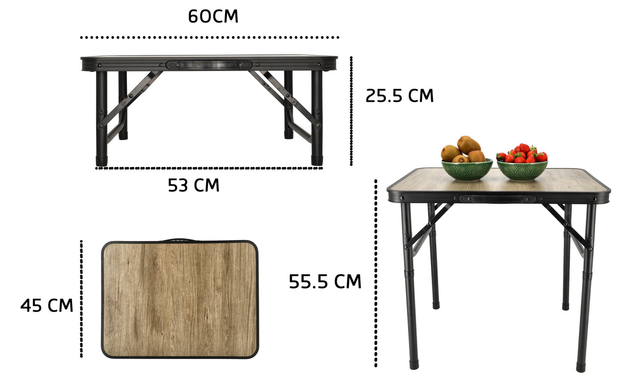 Discountershop Campingtafel 60 x 45 cm voor 1 Persoon – Inklapbare Klaptafel met 2 Hoogtes 25,5/55,5 cm - Voor Caravan, Balkon, Tuin en Picknick Discountershop Campingtafel 60 x 45 cm voor 1 Persoon – Inklapbare Klaptafel met 2 Hoogtes 25,5/55,5 cm - Voor Caravan, Balkon, Tuin en Picknick