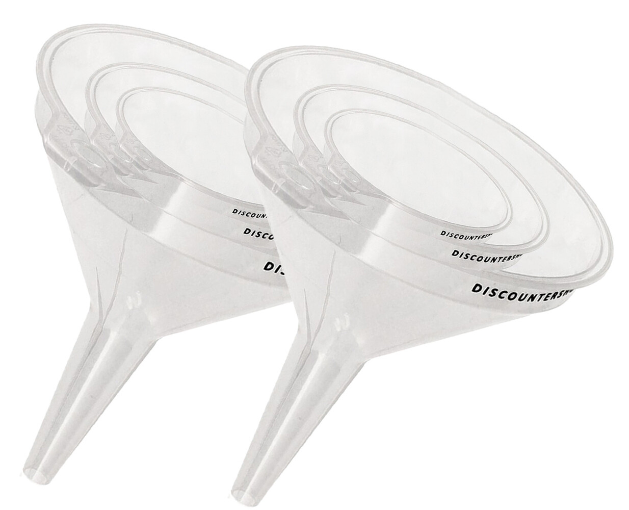 Discountershop Oil Funnel Set 12, 15 and 16.2 cm – Transparent Plastic Funnels for Bottles, Jars, Jerry Cans, Kitchen, Garage and Camping Discountershop Oil Funnel Set 12, 15 and 16.2 cm – Transparent Plastic Funnels for Bottles, Jars, Jerry Cans, Kitchen, Garage and Camping