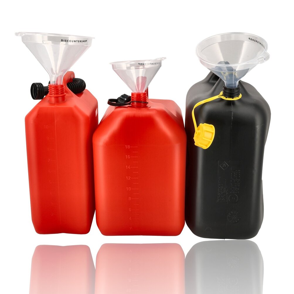Discountershop Oil Funnel Set 12, 15 and 16.2 cm – Transparent Plastic Funnels for Bottles, Jars, Jerry Cans, Kitchen, Garage and Camping Discountershop Oil Funnel Set 12, 15 and 16.2 cm – Transparent Plastic Funnels for Bottles, Jars, Jerry Cans, Kitchen, Garage and Camping