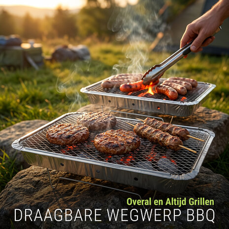 Discountershop Disposable Charcoal Barbecue 48 x 30.2 x 9 cm – 1.45 kg Charcoal – Instant BBQ with Grill Rack and Stand for Camping and Picnics Discountershop Disposable Charcoal Barbecue 48 x 30.2 x 9 cm – 1.45 kg Charcoal – Instant BBQ with Grill Rack and Stand for Camping and Picnics