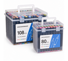 Discountershop Twin Markers 188 Pieces – Alcohol Markers Dual Tip Discountershop Twin Markers 188 Pieces – Alcohol Markers Dual Tip