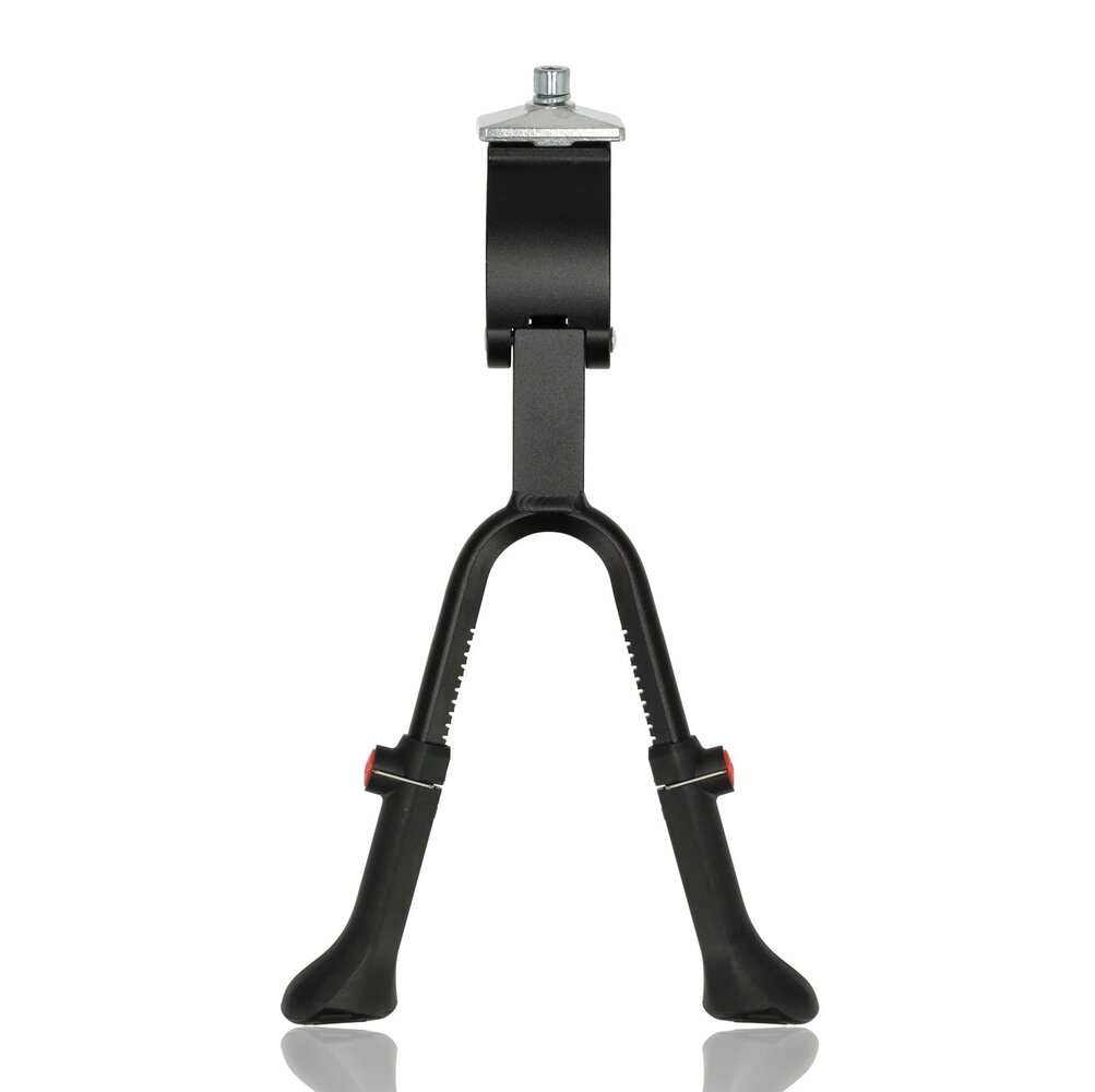 Discountershop Double bike kickstand 24-28 inch, adjustable two-leg bicycle stand with M9 x 30 mm bolt for city, cargo and electric bikes Discountershop Double bike kickstand 24-28 inch, adjustable two-leg bicycle stand with M9 x 30 mm bolt for city, cargo and electric bikes