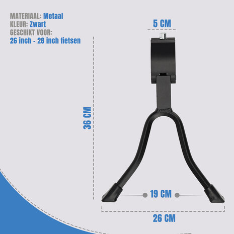 Discountershop Dubbele fietsstandaard 26-28 inch, verstelbare zwarte tweebeenstandaard voor stadsfiets, transportfiets, hybridfiets en e-bike Discountershop Dubbele fietsstandaard 26-28 inch, verstelbare zwarte tweebeenstandaard voor stadsfiets, transportfiets, hybridfiets en e-bike