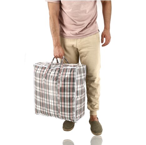 Discountershop Opbergtas met rits 45L – grote shopper van 45 x 50 x 20 cm voor boodschappen, kleding, beddengoed, wasgoed, reizen en verhuizen Discountershop Opbergtas met rits 45L – grote shopper van 45 x 50 x 20 cm voor boodschappen, kleding, beddengoed, wasgoed, reizen en verhuizen