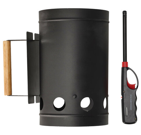 Merkloos Houtskoolstarter met lange BBQ-aansteker van 27 cm – metalen brikettenstarter van 17 x 27,5 cm voor houtskool, kamado, grill en BBQ Merkloos Houtskoolstarter met lange BBQ-aansteker van 27 cm – metalen brikettenstarter van 17 x 27,5 cm voor houtskool, kamado, grill en BBQ