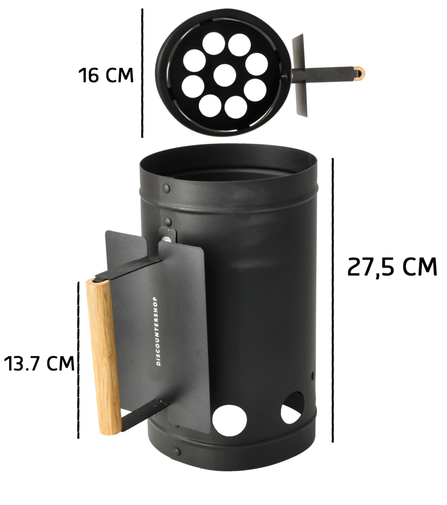 Merkloos Houtskoolstarter met lange BBQ-aansteker van 27 cm – metalen brikettenstarter van 17 x 27,5 cm voor houtskool, kamado, grill en BBQ Merkloos Houtskoolstarter met lange BBQ-aansteker van 27 cm – metalen brikettenstarter van 17 x 27,5 cm voor houtskool, kamado, grill en BBQ