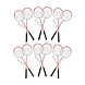 Discountershop Badmintonset met rode rackets en shuttles – metalen badmintonrackets van 67 x 20 cm voor tuin, camping, recreatie en groepen