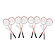 Discountershop Badmintonset met rode rackets en shuttles – metalen badmintonrackets van 67 x 20 cm voor tuin, camping, recreatie en groepen