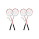 Discountershop Badmintonset met rode rackets en shuttles – metalen badmintonrackets van 67 x 20 cm voor tuin, camping, recreatie en groepen
