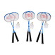 Discountershop Badmintonsets voor 2 tot 20 personen – Blauwe bioplastic rackets met shuttles en draaghoes voor tuin, camping, school en evenementen