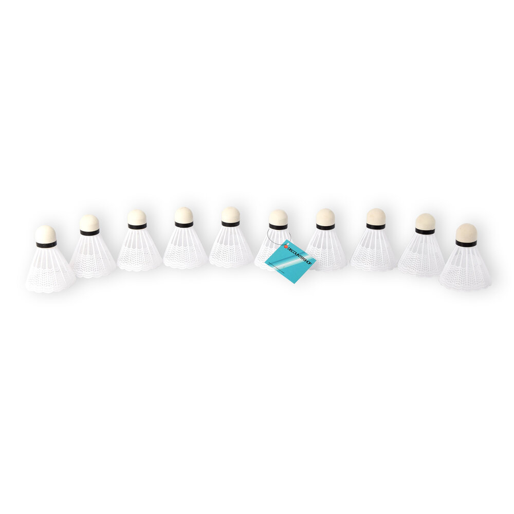 Discountershop Topkwaliteit Witte Kunststof Badminton Shuttles - 6.6cm x 8.2cm - Pakket van 5 - Licht en Flexibel Discountershop Topkwaliteit Witte Kunststof Badminton Shuttles - 6.6cm x 8.2cm - Pakket van 5 - Licht en Flexibel