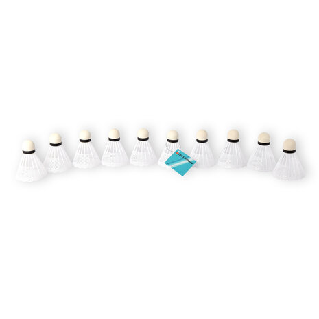 Discountershop Top Quality White Plastic Badminton Shuttlecocks - 6.6cm x 8.2cm - Pack of 5 - Light and Flexible