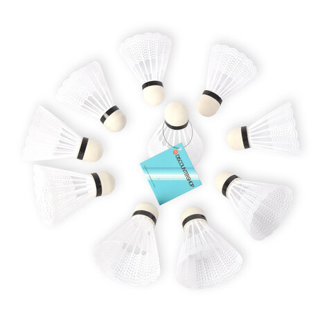 Discountershop Top Quality White Plastic Badminton Shuttlecocks - 6.6cm x 8.2cm - Pack of 5 - Light and Flexible
