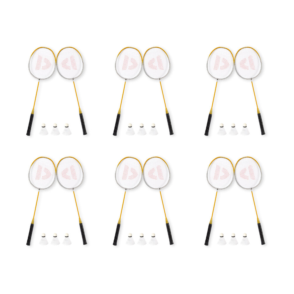 Discountershop High-quality Badminton Racket Set - Yellow - Including Storage Bag and 3 Shuttlecocks