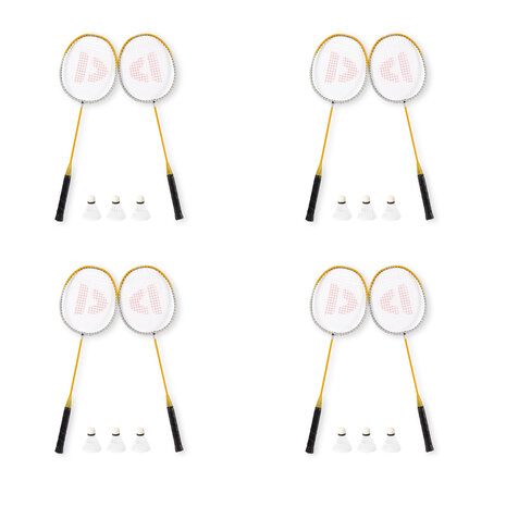 Discountershop High-quality Badminton Racket Set - Yellow - Including Storage Bag and 3 Shuttlecocks