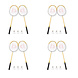 Discountershop Yellow Badminton Racket Set with Aluminium Rackets, Bioplastic Shuttlecocks and Storage Bag – Select a Version for 4 to 20 Players