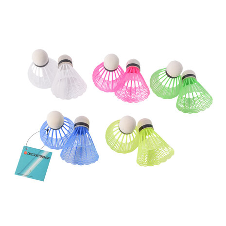Discountershop Plastic Badmintonshuttles, Lengte 6.6cm - Uitstekend voor Elke Speler - Gewicht 40g - Duurzaam en Perfect.