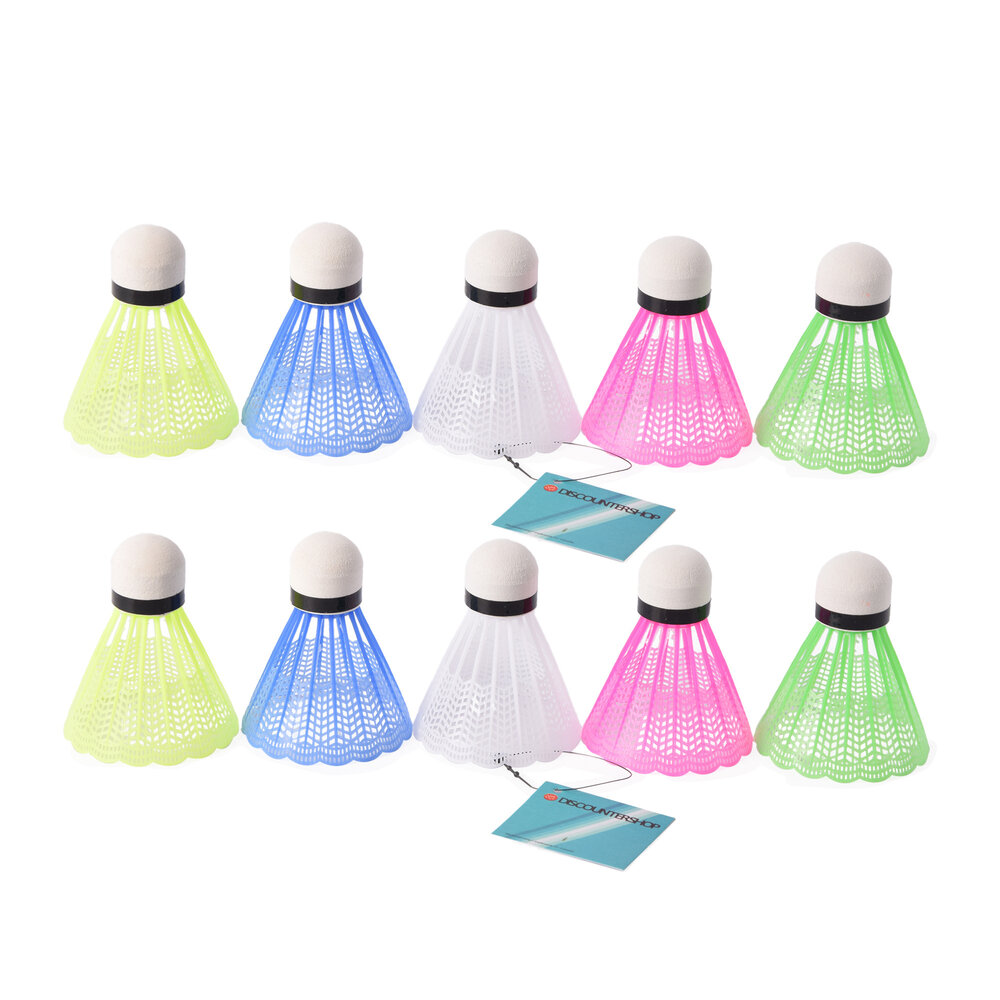 Discountershop Plastic Badmintonshuttles, Lengte 6.6cm - Uitstekend voor Elke Speler - Gewicht 40g - Duurzaam en Perfect.