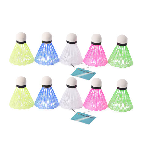 Discountershop Plastic Badmintonshuttles, Lengte 6.6cm - Uitstekend voor Elke Speler - Gewicht 40g - Duurzaam en Perfect.