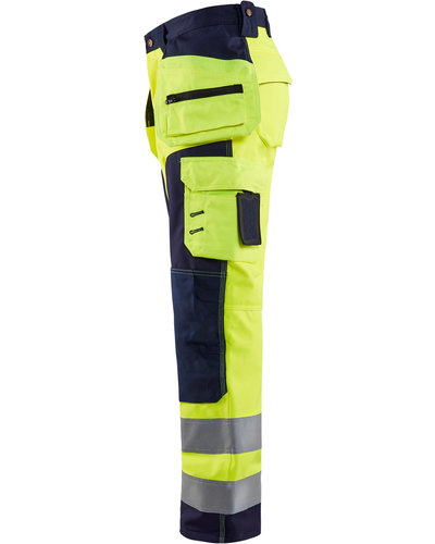 Blaklader High Vis klasse 2 softshell broek met striping